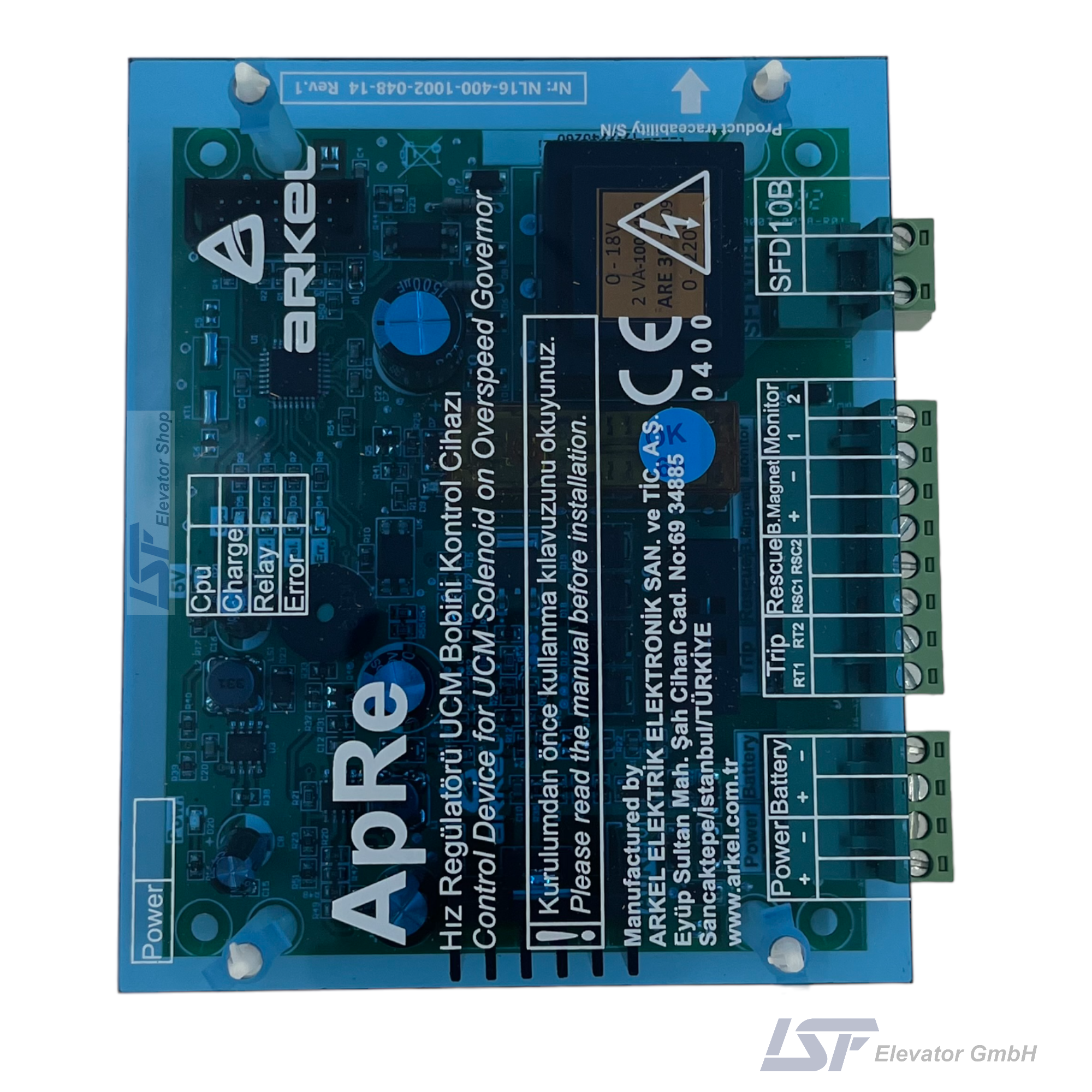 ApRe Arkel Clamping Device Activation Unit for EN81-1+A3 (1)