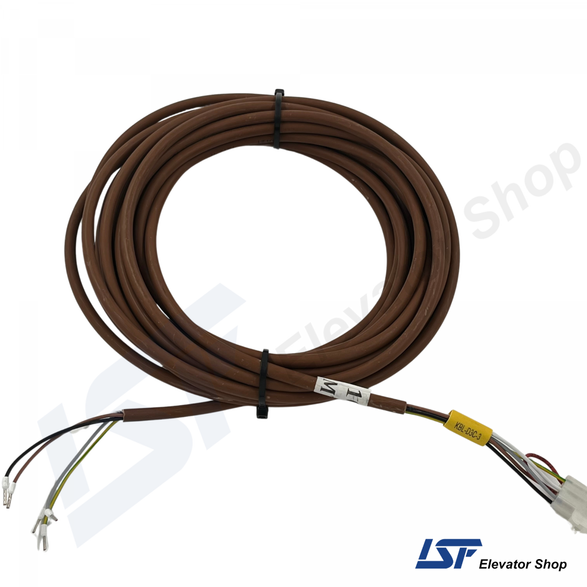 a brown cable with wires bei Arkel (KBL-D3C-3-Arkel-Door-Contacts-Cable-10m.-for-Elevator-Systems)