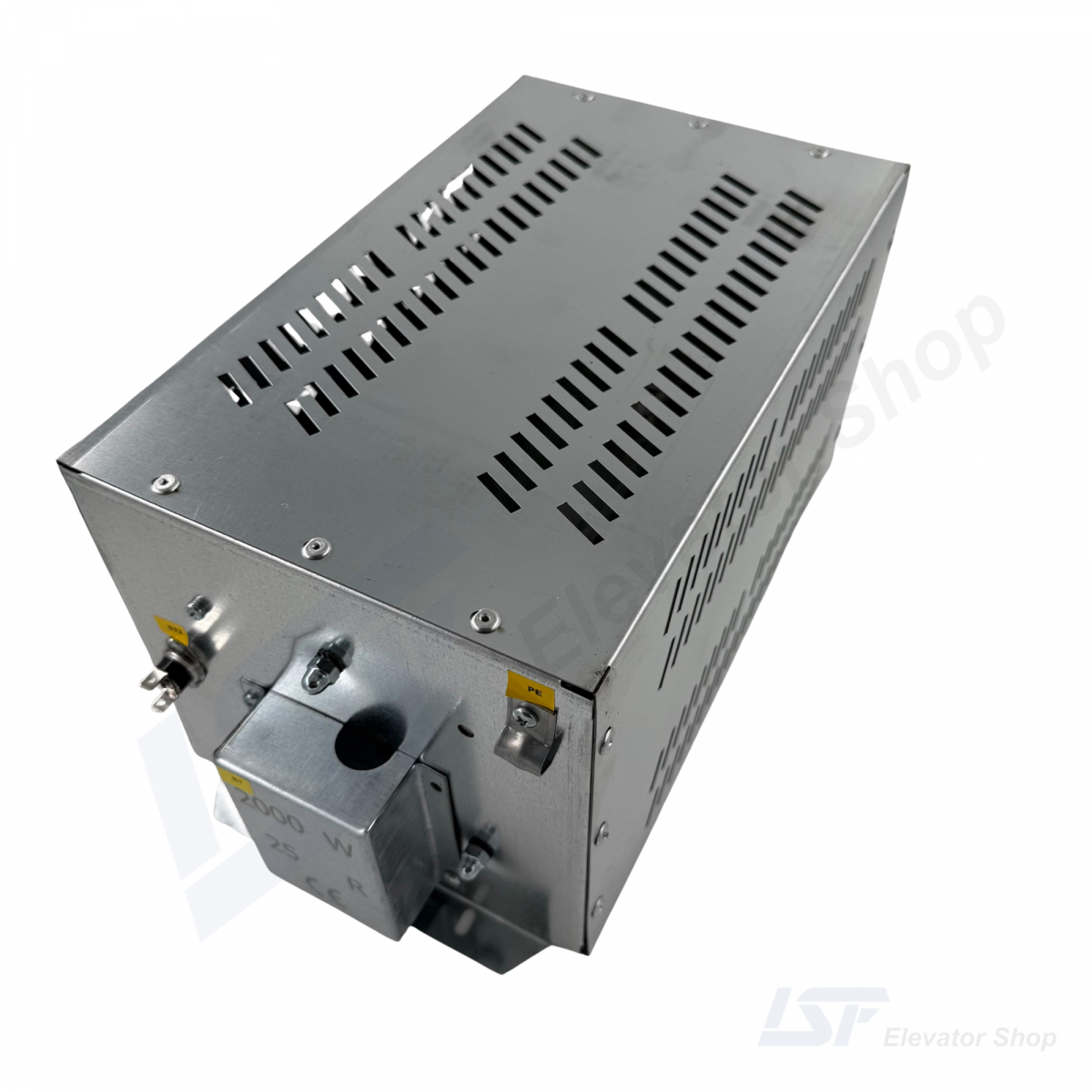 a silver box with holes (Arkel 25 OHM 2000W Brake Resistor for 15kW 2)